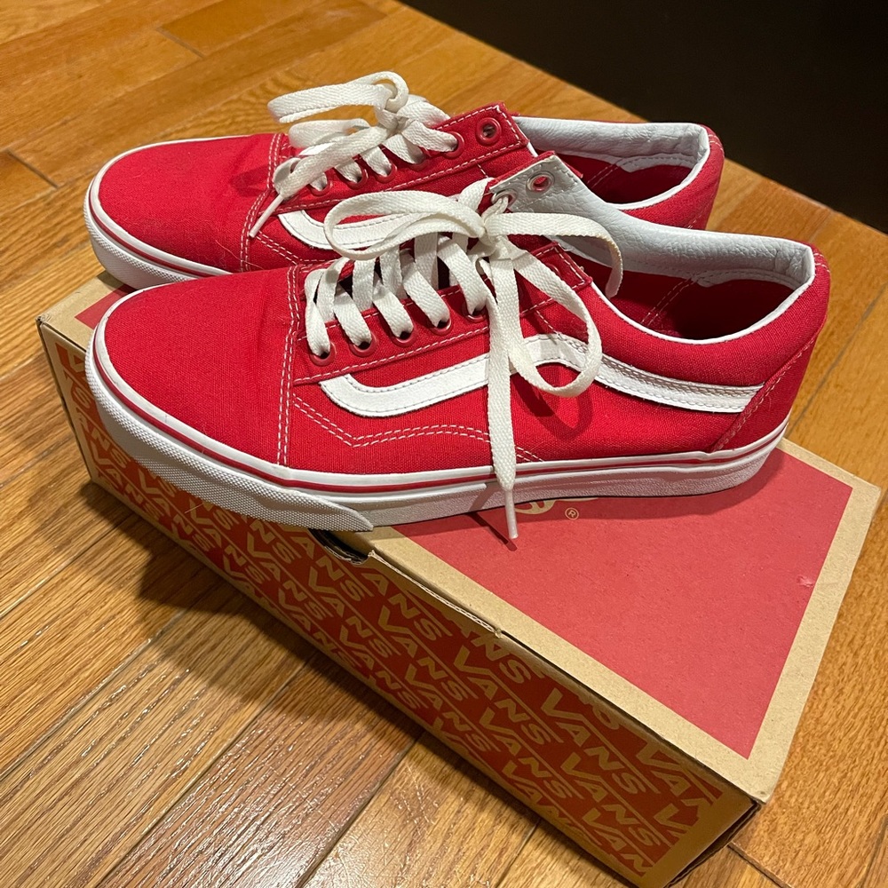 Red old skool vans